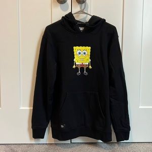 VANS SpongeBob‎ Black Pullover Graphic Print Nickelodeon Hoodie Mens Small